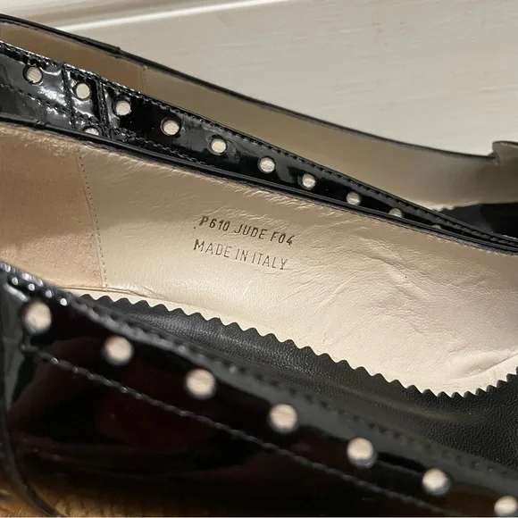Coach Jude Patent Leather Black Parchment Studded Tassel Kitten Heels Women 10 - Picture 11 of 11